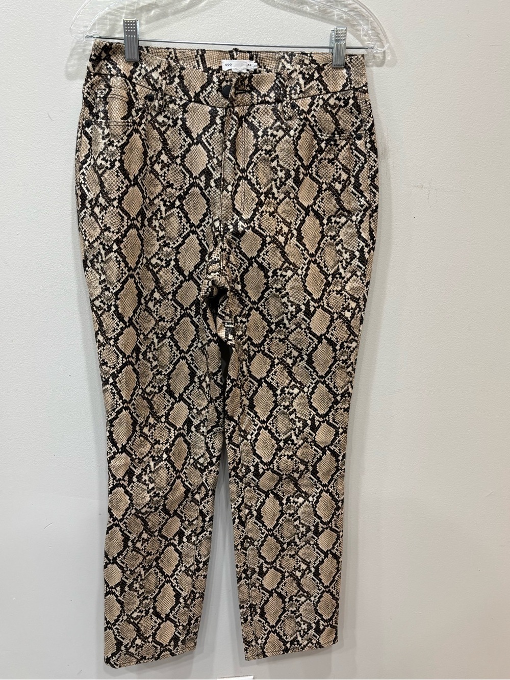 Good American Snakeskin Faux Leather Classic High Rise Pants Women’s Size 27